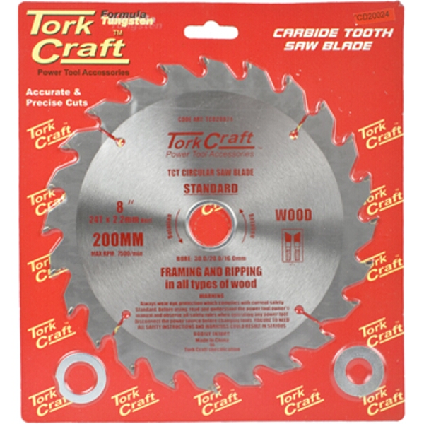 Tork Craft Blade TCT 200 x 24T 30/20/16 General Purpose Rip