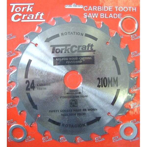 Tork Craft Blade TCT 210 x 24T 16mm General Purpose Rip