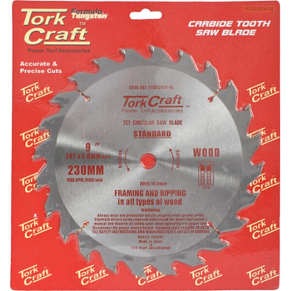Tork Craft Blade TCT 230 x 24T 16mm General Purpose Rip