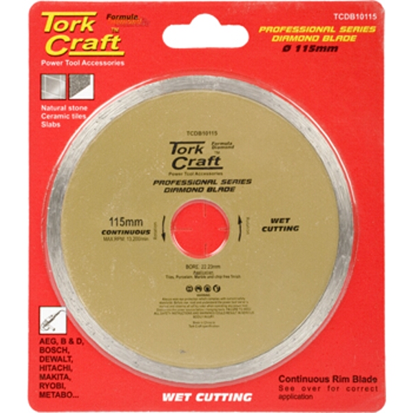 Tork Craft Diamond Blade 115mm Cont.Rim Profesional