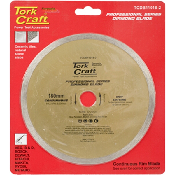 Tork Craft Diamond Blade Cont. Rim 180 x 22.23