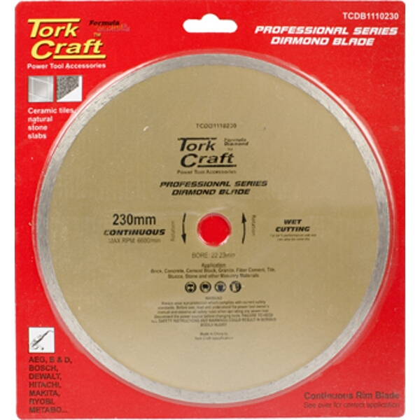 Tork Craft Diamond Blade 230×22.22 Cont.Rim