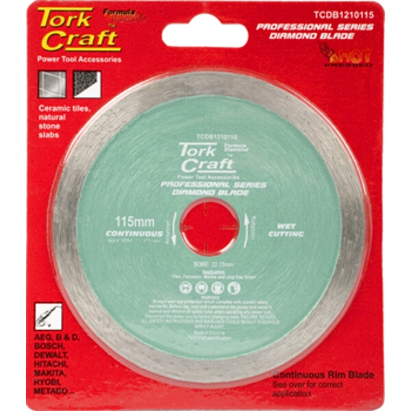 Tork Craft Diamond Blade 115 Cont.Rim Hot Press