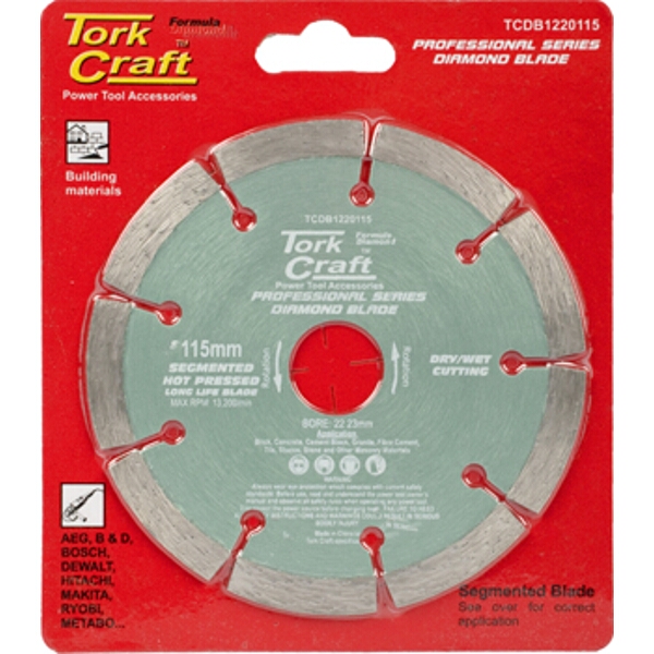 Tork Craft Diamond Blade 115mm Segm.Hot Pressed