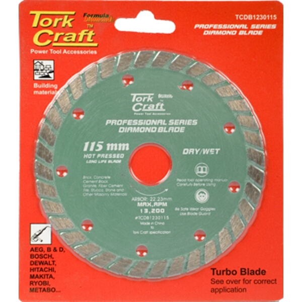 Tork Craft Diamond Blade 115mm Turbo Hot Pressed