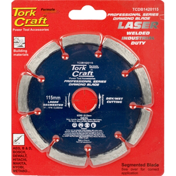 Tork Craft Diamond Blade 115mm Segmented Laser Industrial
