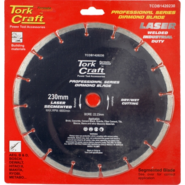Tork Craft Diamond Blade 230mm Segmented Laser Industrial