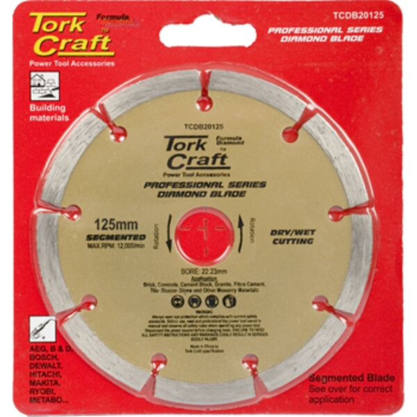 Tork Craft Diamond Blade Segmented 125×22.22mm Sintered Profesional