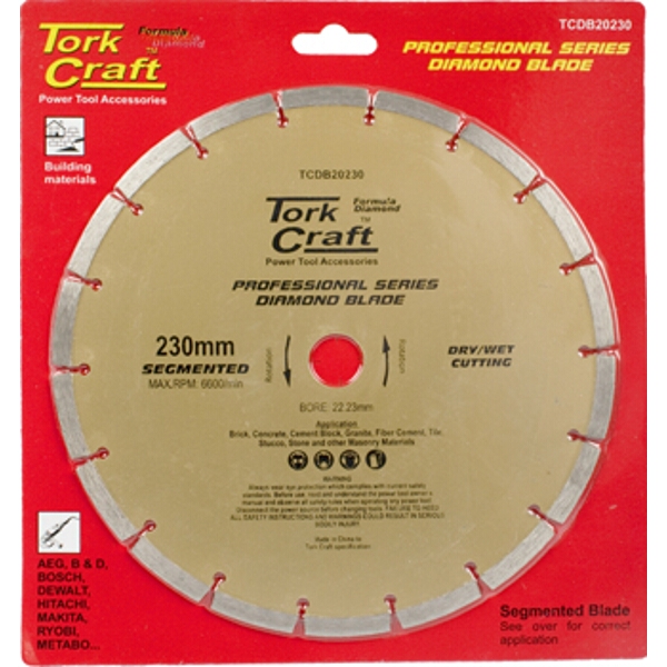 Tork Craft Diamond Blade 230mm Segmented Profesional