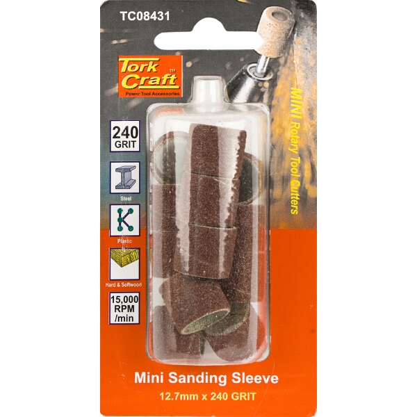 Tork Craft Mini Sanding Sleeve 12.7mm 240g