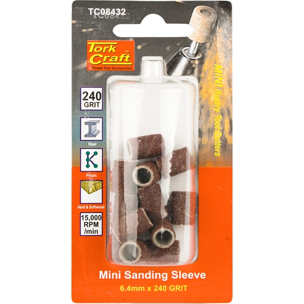 Tork Craft Mini Sanding Sleeve 6.4mm 240g