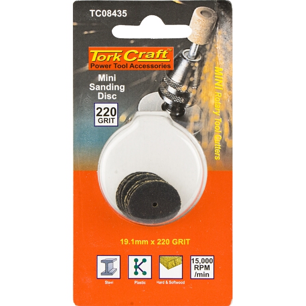 Tork Craft Mini Sanding Disc 19.1mm 220g