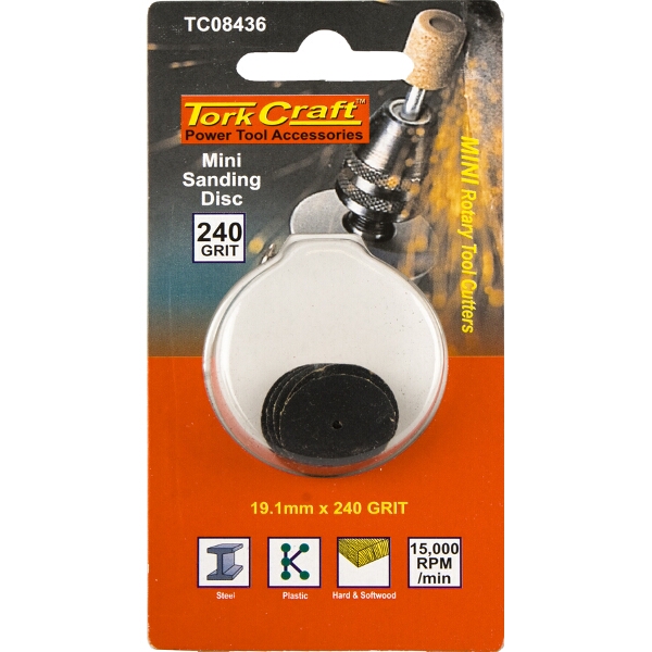 Tork Craft Mini Sanding Disc 19.1mm 240g