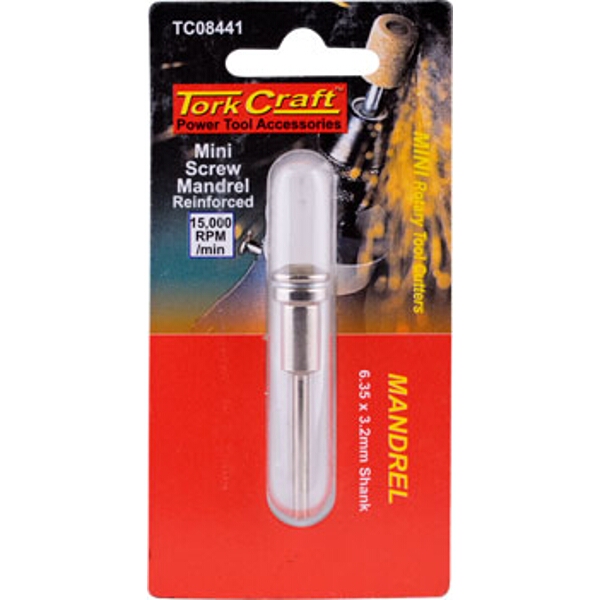 Tork Craft Mini Screw Mandrel Reinfor ced 6.35x50x3.2mm