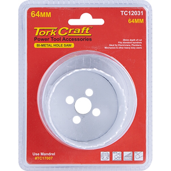 Tork Craft Hole Saw Bi-Metal 64mm
