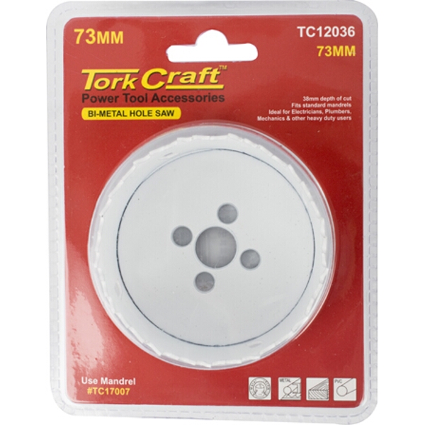Tork Craft Hole Saw Bi-Metal 73mm