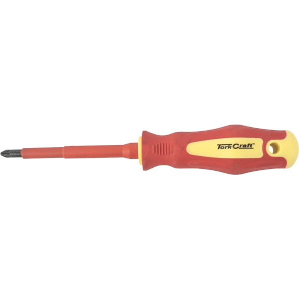 Tork Craft Screwdriver Insulated Pozi.No.2 x 100mm Vde