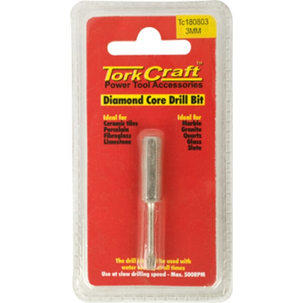 Tork Craft Diamond Core Bit 3mm for Tiles