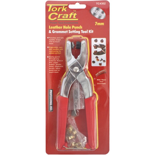 Tork Craft Grommet Setting Tool Kit C/W 10 Piece Eyelets 7mm