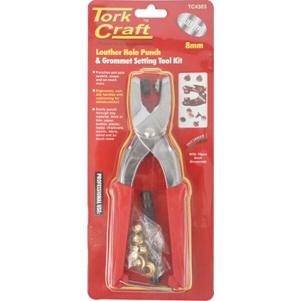 Tork Craft Grommet Setting Tool Kit C/W 10 Piece Eyelets 8mm