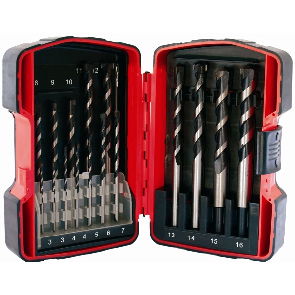 Tork Craft Masonry Drill Bit Set 16 Piece 3 – 16mm In Plastic Case