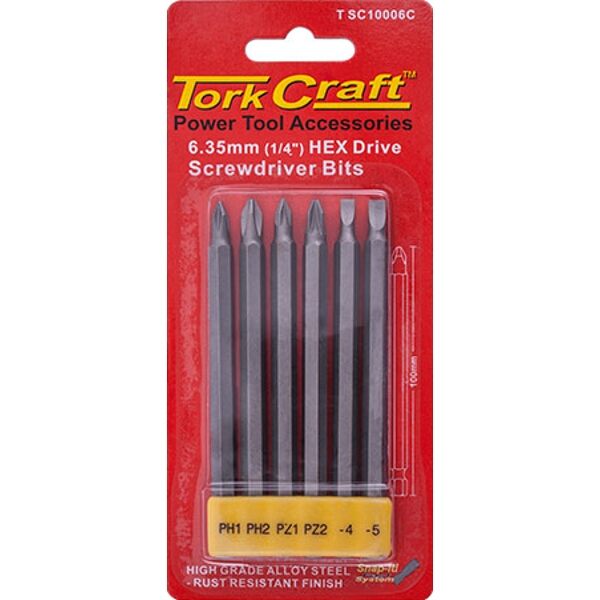 Tork Craft Power Bit Set 6 Piece 100mml
