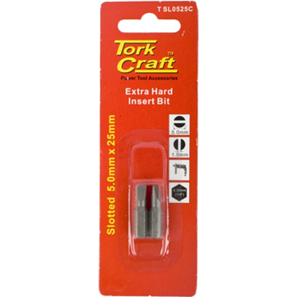 Tork Craft S/D Insert Bit 5mmx25mm 2/Card