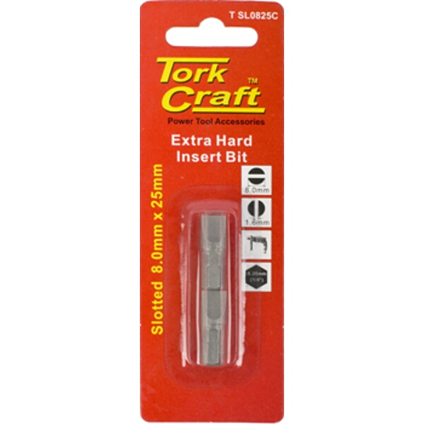 Tork Craft S/D Power Bit 8mmx50mm Slotted 1/Cd