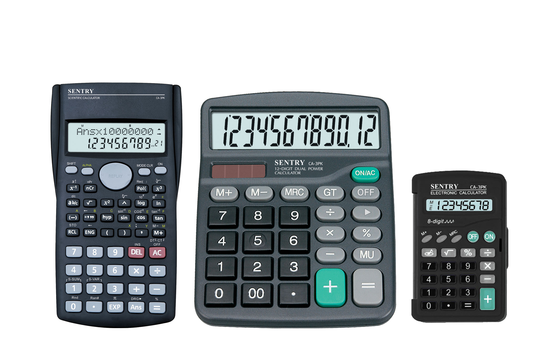 Sentry Calculator 3 Piece Set