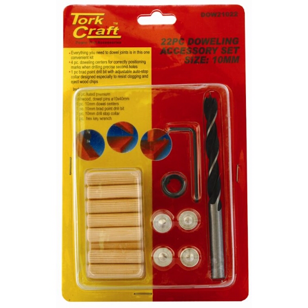 Tork Craft Dowel Kit 10mm – 22 Piece