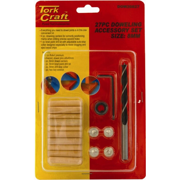 Tork Craft Dowel Kit 8mm – 27 Piece