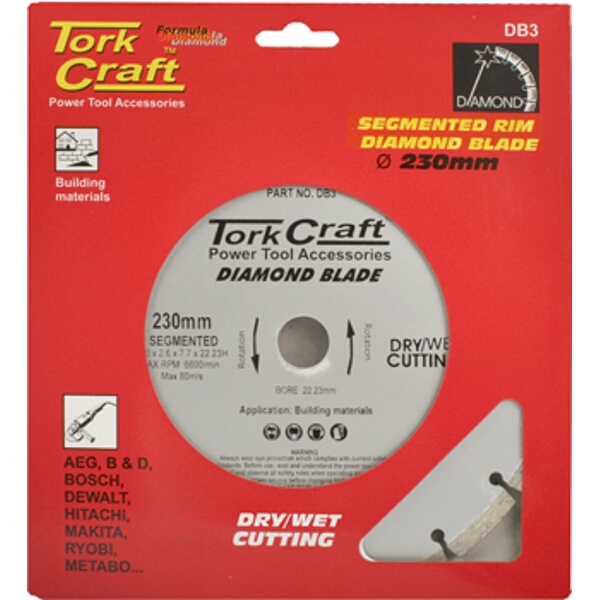 Tork Craft Diamond Blade Segmented 230mm