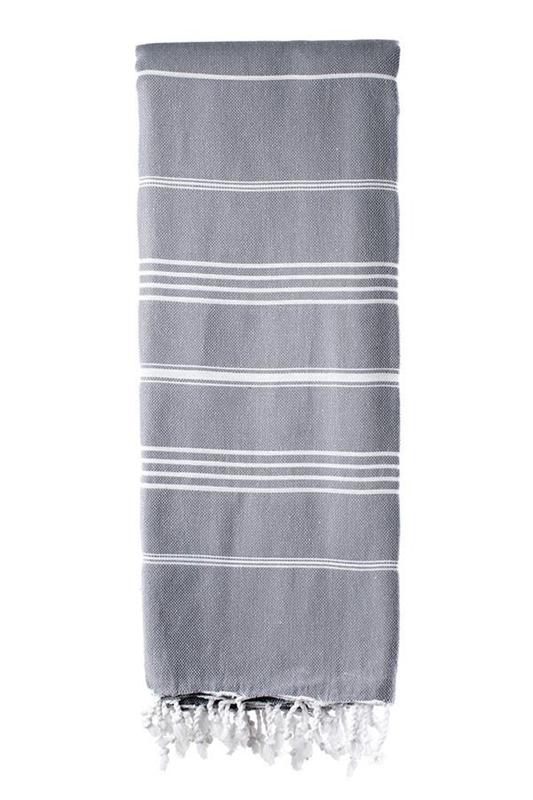 Turkish Throw 100% Cotton – Elim Dark Grey (160x220cm)