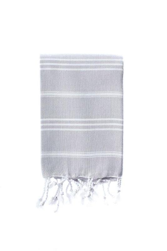 Turkish Hand Towel-100% Cotton – Elim Light Grey (60x90cm)