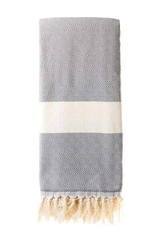 Turkish Blanket 100% Cotton – Dimanta Dark Grey (220x240cm)