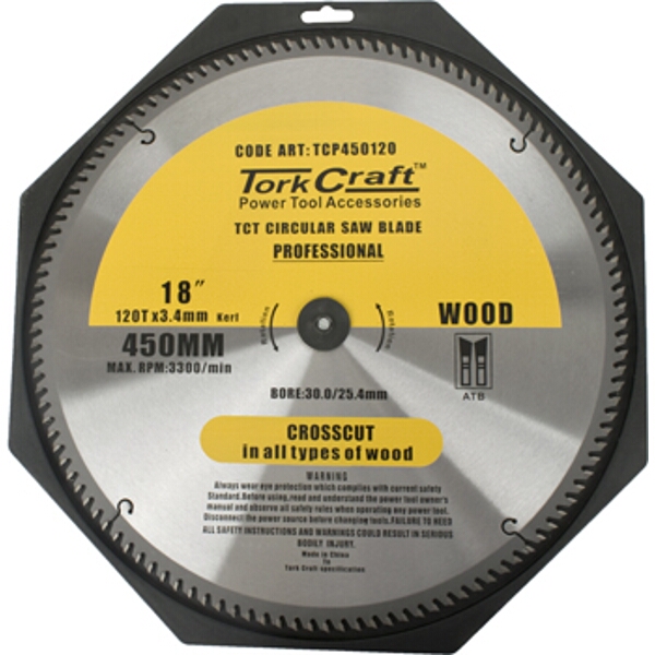 Tork Craft Blade Contractor 450 X 120T 30/1 Circular Saw TCT