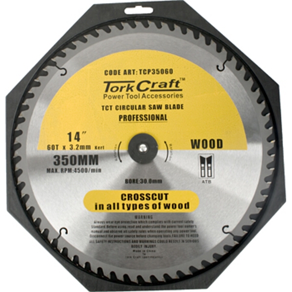 Tork Craft Blade Contractor 350 X 60T 30 Circular Saw TCT
