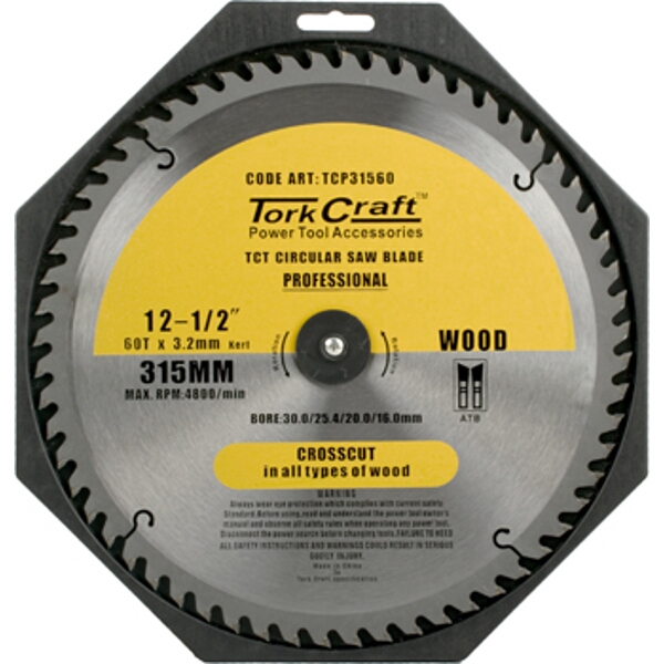 Tork Craft Blade Contractor 315 X 60T 30/1/20/16 Circular Saw TCT