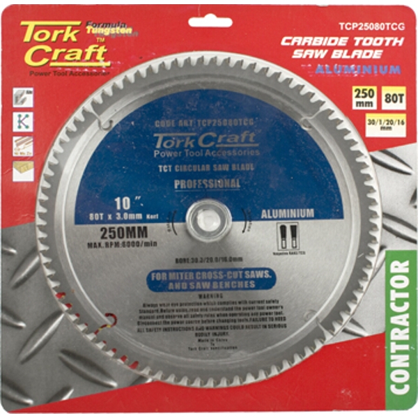 Tork Craft Blade Contractor 250 X 80T TCG Pos Circular Saw TCT