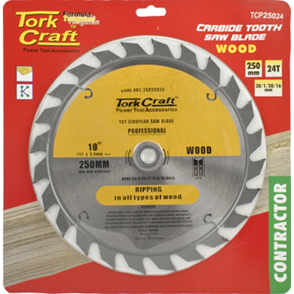 Tork Craft Blade Contractor 250 X 24T 30/16 Circular Saw TCT