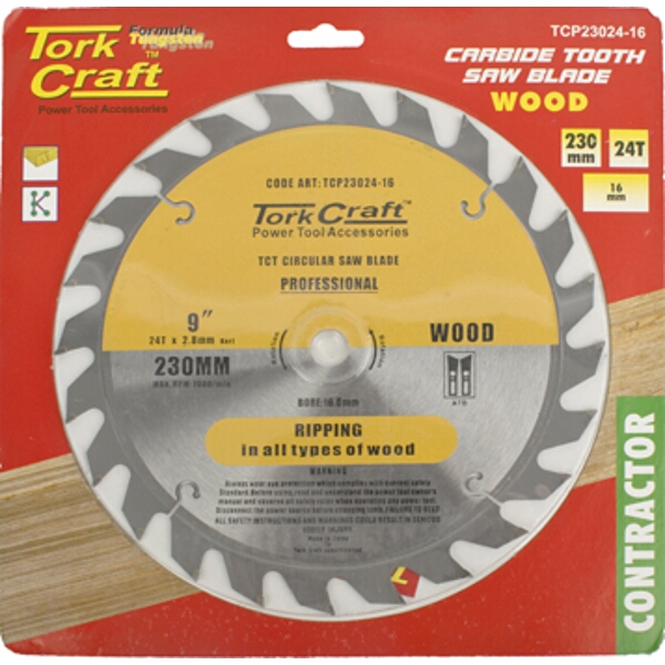 Tork Craft Blade Contractor 230 X 24T 16mm Circular Saw TCT