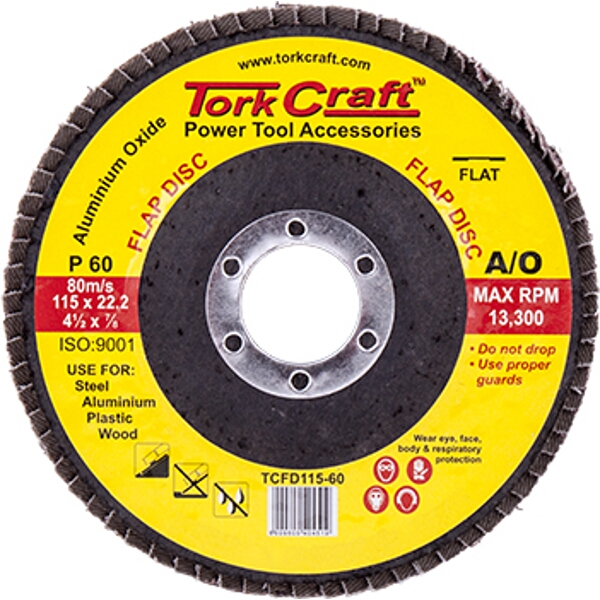 Tork Craft Flap Sanding Disc 115mm 60Grit