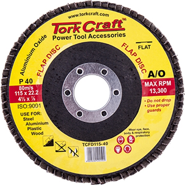 Tork Craft Flap Sanding Disc 115mm 40Grit