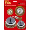 Tork Craft Wire Brush Set 5Pce With 6mm Shaft Cup/Circ/End Tork Craft Wire Brush Set 5Pce With 6mm Shaft Cup/Circ/End