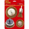 Tork Craft Wire Brush Set 4Pce With Shaft End/Cup/Circ Tork Craft Wire Brush Set 4Pce With Shaft End/Cup/Circ