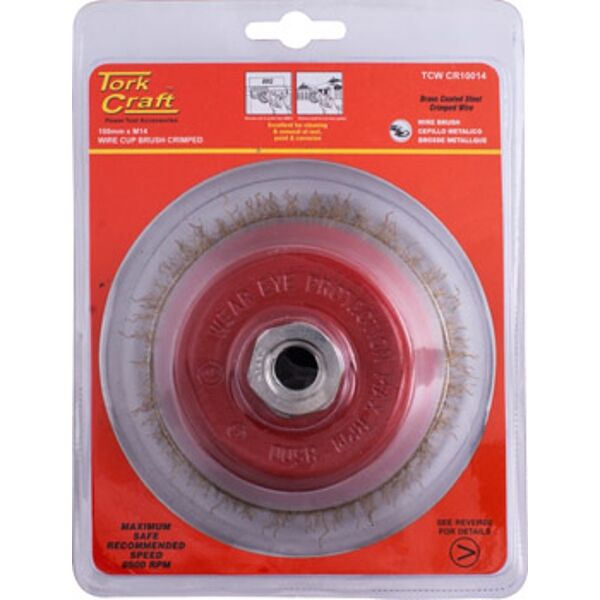 Tork Craft Wire Cup Brush Crimped 100mmxm14 Blister