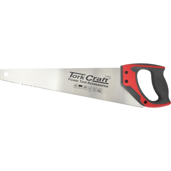 Tork Craft Hand Saw 450mm 7Tpi 0.9mm Temp. Blade Abs Handle