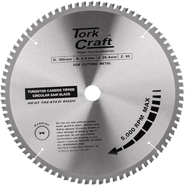 Tork Craft TCT Blade Steel Cutting. 300 X 80T 25.4 Bore