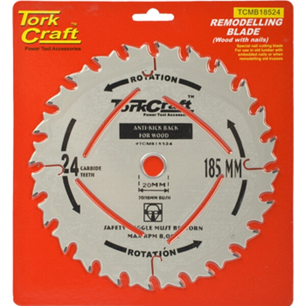 Tork Craft Blade Master Type 185X24T 20-16mm Anti Kick Back