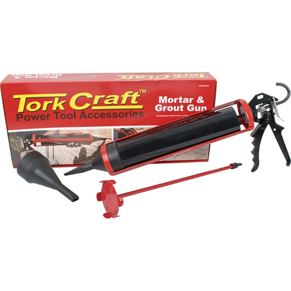 Tork Craft Mortar & Grout Gun 1000Ml 310mm 2000N C/W 2 X Nozzle & Mixer